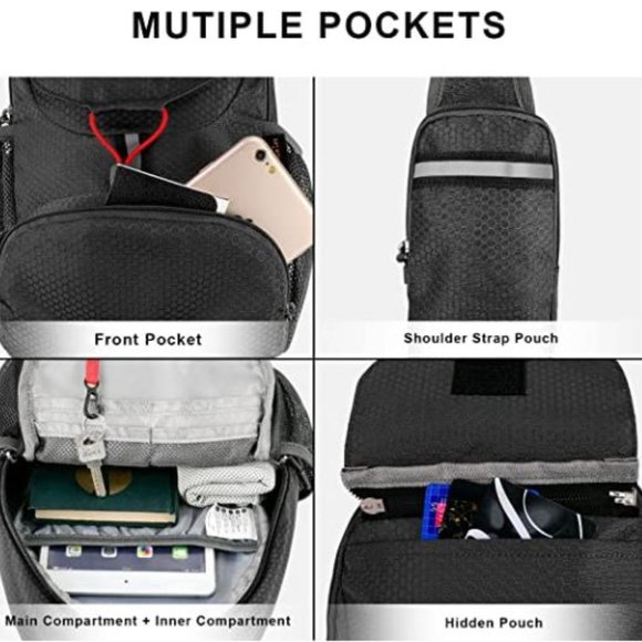 Packable Small Crossbody Sling‎ Backpack Shoulder Chest Bag Daypack - Picture 9 of 16